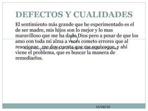 DEFECTOS Y CUALIDADES