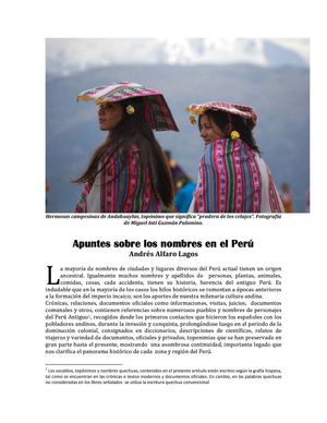 Apuntes sobre los nombres en el Perú