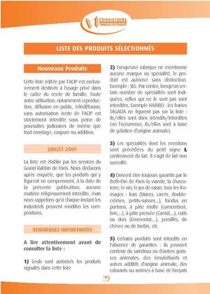Produits autorisés