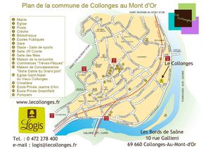 Plan de Collonges-Au-Mont-d'Or pour "Le Collonges" Restaurant - Hôtel Logis