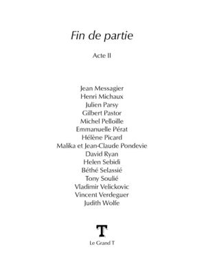 Catalogue Fin de partie acte 2
