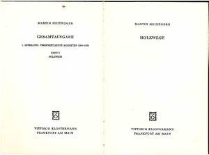 Holzwege - Heidegger