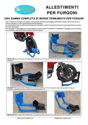 Nuova Gamma Di Cavalletti Per Moto Da Installare Nei Furgoni