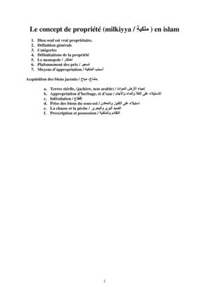 La propriété en droit musulman