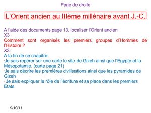 Histoire 6ème, L'Orient ancien
