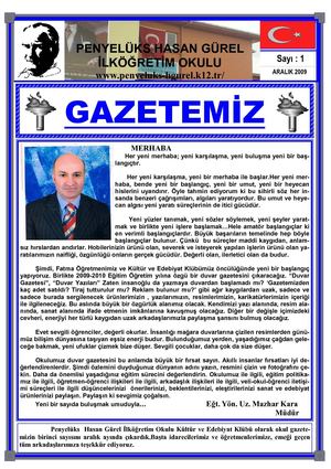 Penyelüks Hasan Gürel İlköğretim Okulu - GAZETEMİZ 1. Sayı