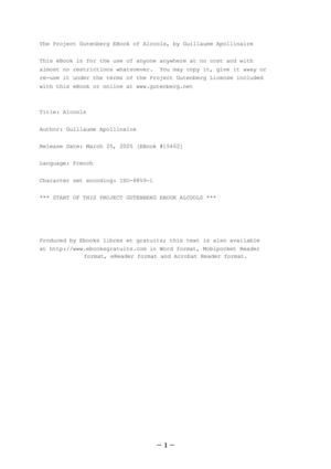 Guillaume Apollinaire ALCOOLS