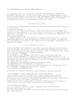 LES CONSEQUENCES DE LA SECONDE GUERRE MONDIALE