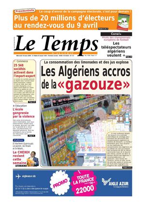 Le Temps d'Algérie www.letempsdz.com édition du 18 mars 2009