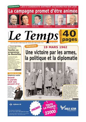 Le Temps d'Algérie www.letempsdz.com édition du 19 mars 2009
