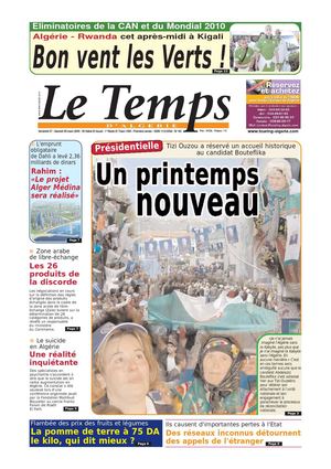 Le Temps d'Algérie www.letempsdz.com édition du 28 mars 2009 