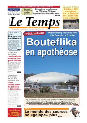 Le Temps d'Algérie www.letempsdz.com édition du 6 avril 2009 