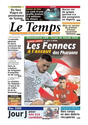 Le Temps d'Algérie www.letempsdz.com édition du 7 juin 2009