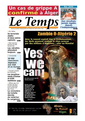 Le Temps d'Algérie www.letempsdz.com édition du 21 juin 2009
