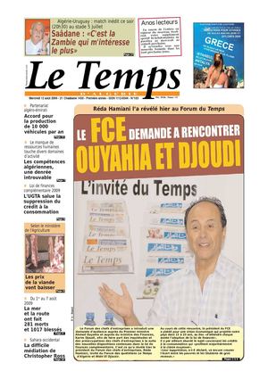 Le Temps d'Algérie www.letempsdz.com édition du 12 aout 2009