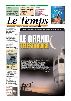 Le Temps d'Algérie www.letempsdz.com édition du 19 aout 2009