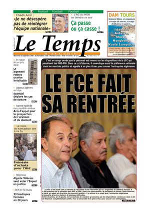 Le Temps d'Algérie www.letempsdz.com édition du 16 septembre2009