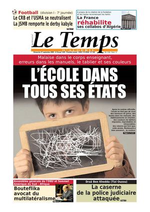 Le Temps d'Algérie www.letempsdz.com édition du 27 septembre2009