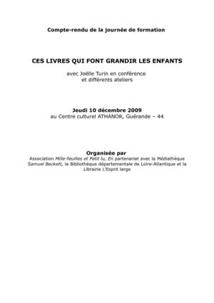 Compte rendu journée de formation du jeudi 10 décembre 2009