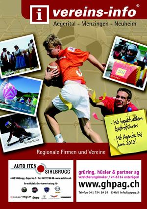 Vereinsinfo Aegerital - Menzingen - Neuheim Ausgabe 2009