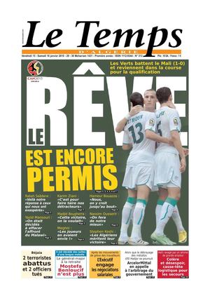 Le Temps d'Algérie www.letempsdz.com édition du 16 janvier 2010