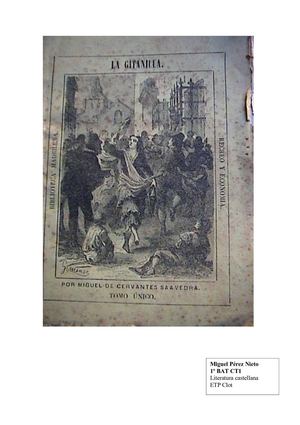 Miguel de Cervantes "La gitanilla" /  Miguel Pérez Nieto