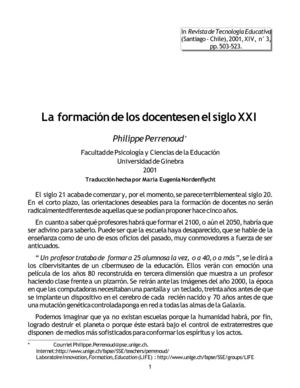 Perrenoud-La formacion docente en el siglo XXI