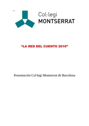 Presentación RED DEL CUENTO 2010 del Col·legi Montserrat 