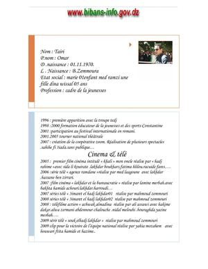 Tairi Omar - Cinema & télé