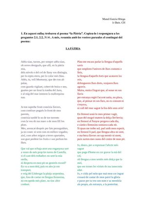 La Renaixença: Oda “La Pàtria” I Verdaguer