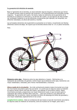 La geometría de la bicicleta