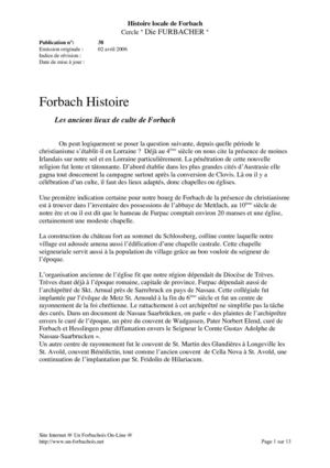 Les anciens lieux de culte de Forbach