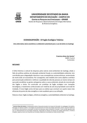 ECOSSOLOFOGÃO - O Fogão Ecológico Telúrico