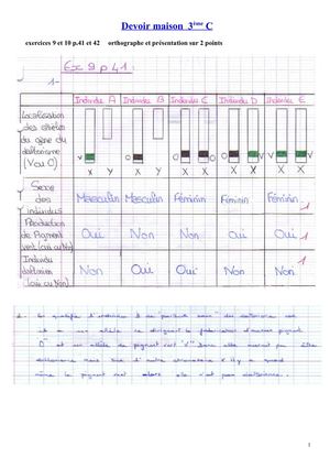 Devoir maison 3èmeC - ex. et 10 p.41-42