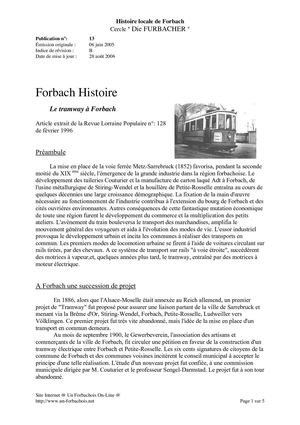 Le tramway à Forbach