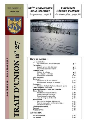 Trait d'union n° 27 Janvier 2010