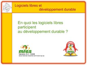 Diaporama "Logiciels libres et développement durable"