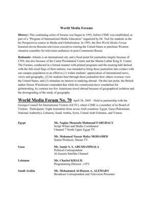 Center for International Media Education World Media Forums