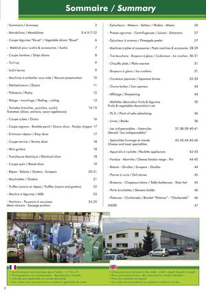 Ustensiles de cuisine professionnelle