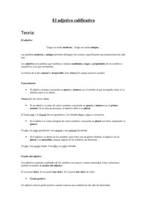 el adjetivo