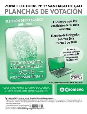 Plancha Zona Electoral Cali