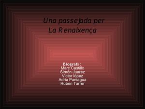 una passejada per la renaixença