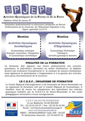 BPJEPS mentions AGA & AGE