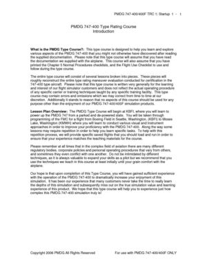 PMDG 747 Type Course Lesson 1