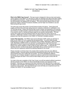 PMDG 747 Type Course Lesson 4