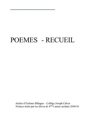 recueil de poemes