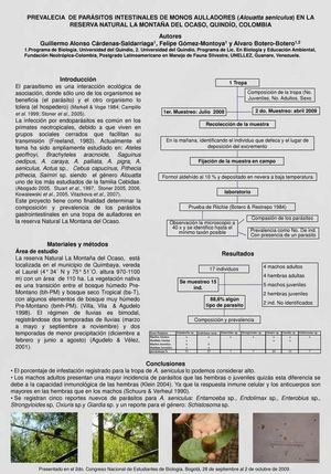 PREVALECIA DE PARÁSITOS INTESTINALES DE MONOS AULLADORES (Alouatta seniculus) EN LA RESERVA NATURAL LA MONTAÑA DEL OCASO, QUINDÍO, COLOMBIA