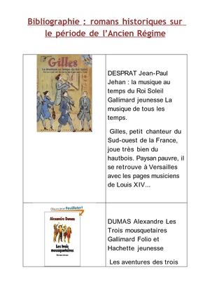 Bibliographie romans historiques jeunesse