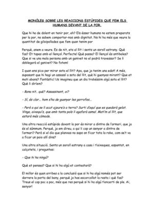 un monòleg molt divertit, caçons i acudits