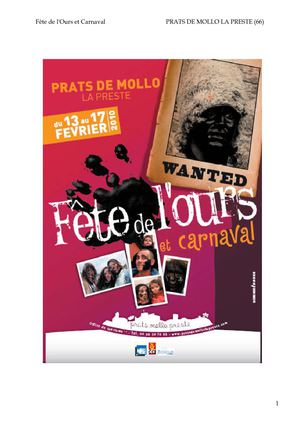 Fête de l'ours à Prats de Mollo la Preste